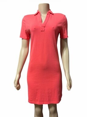 NWT Southern Tide Women's XS Coral Demi Solid Short Sleeve Polo Dress Cotton